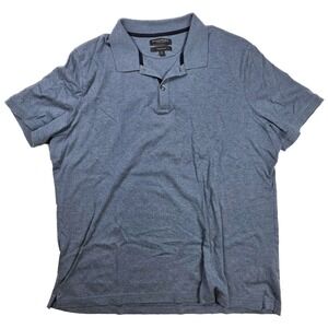 Banana Republic Luxury Touch Standard Fit Blue 1/4 Button S/S Polo Men's Size XL